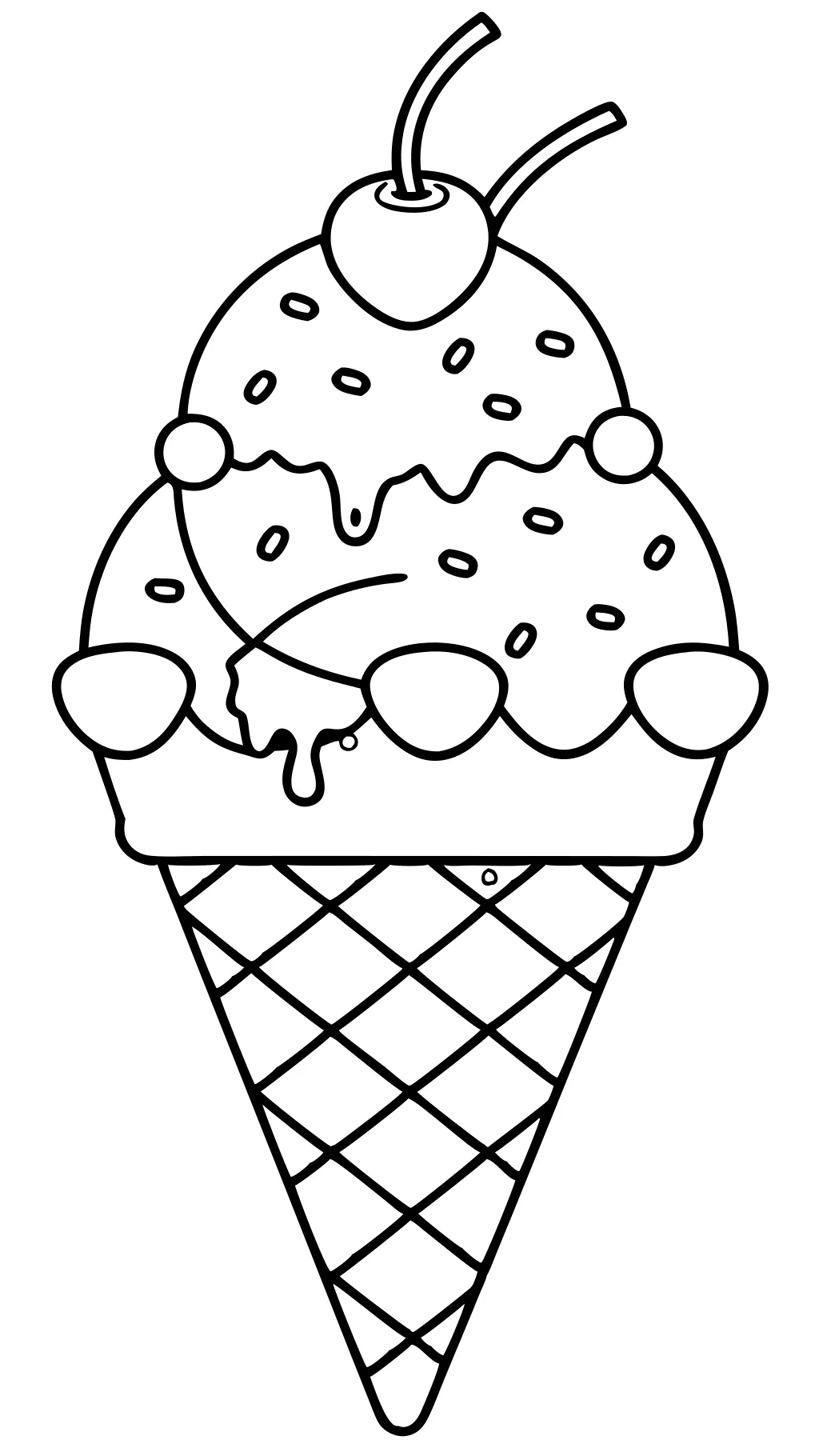 páginas para colorear de helado fácil